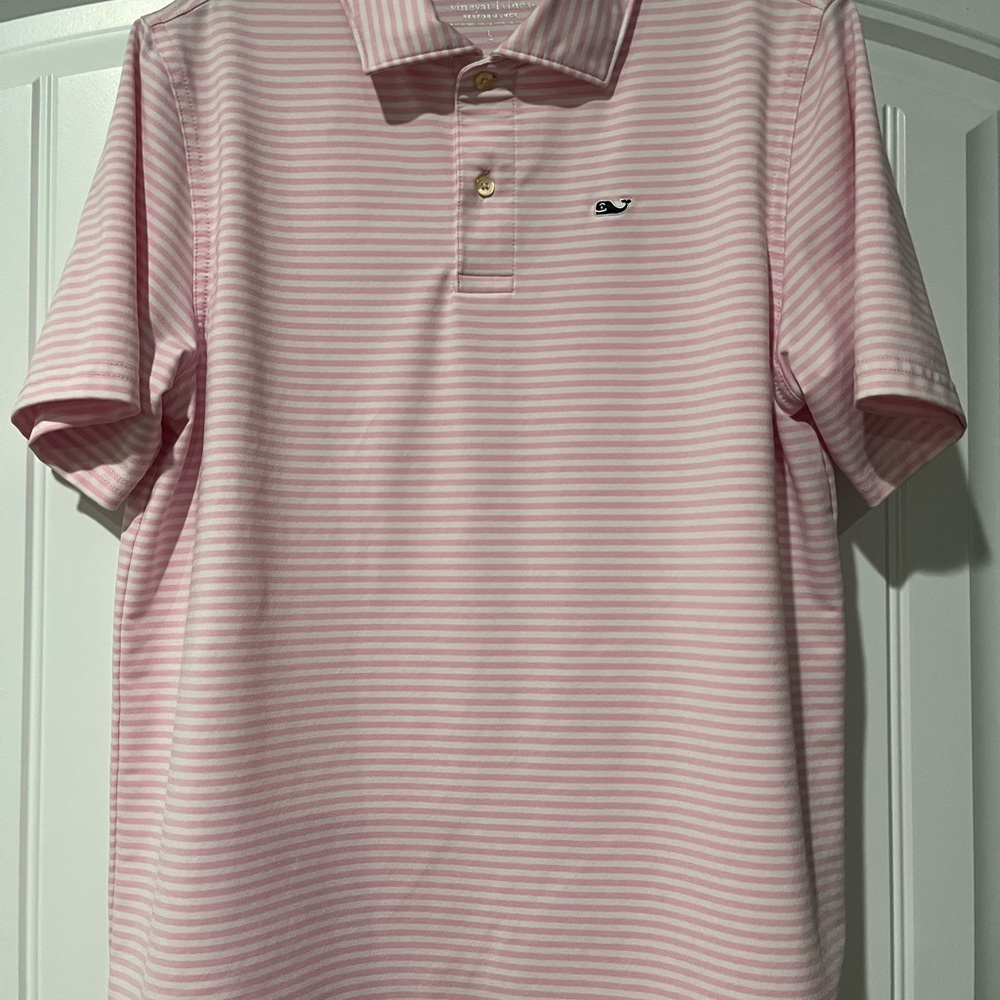 Vineyard Vines Boys Performance Bradley Stripe Polo Shirt - Youth Large